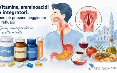 Vitamine, amminoacidi e integratori alimentari: possono peggiorare il reflusso gastroesofageo e il reflusso laringofaringeo? Il parere dell’otorino