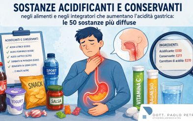 Sostanze acidificanti negli alimenti e negli integratori: le 50 più diffuse che possono peggiorare il reflusso laringo-faringeo